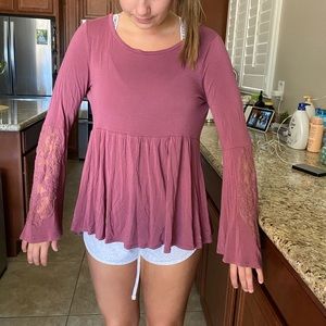 Pink Long Sleeve American Eagle Top
